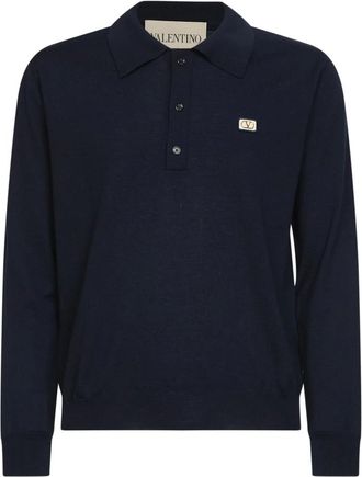 Valentino Polo Shirts, male, Blue, Size: 2XL VLogo Signature Polo