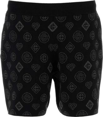 Casablanca Printed Knit Shorts - Heren - Korte Broeken - Zwart - XL - Korte Broeken