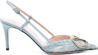 Valentino Garavani Blue Logo Pumps