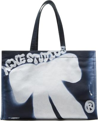 Acne Studios Shopper met print - Blauw