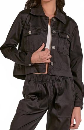 Elan Womens Iris Cropped Jacket In Black