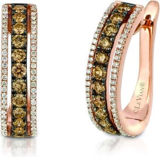Le Vian Ladies Chocolate Diamonds Earrings set in 14K Strawberry Gold