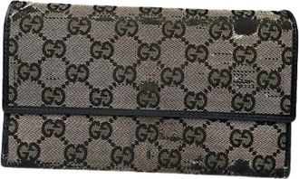 Gucci Pre-owned Ophidia Portemonnee/Clutch - Dames - Vintage Accessoires - Beige - ONE Size - Katoen - Vintage