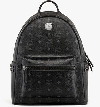 MCM Small Stark Side Studs Backpack in Visetos in Black at Nordstrom