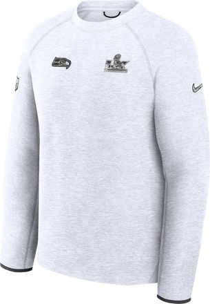 Nike Seattle Seahawks Super Bowl LX Opening Night Tech Fleece Nike Mens NFL Pullover Crew in Grey | 03400EBP78X-67Y