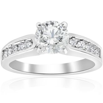 Pompeii3 1 ct Diamond Engagement Ring 14K White Gold Channel Set