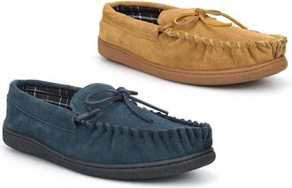 Generic Mens Suede Slippers Mens Moccasins Size 6 Boys Slippers Size 6 Real Suede Slipper Moccasins Rubber Sole Slipper Moccasin Rubber Sole Comfort Slip On S