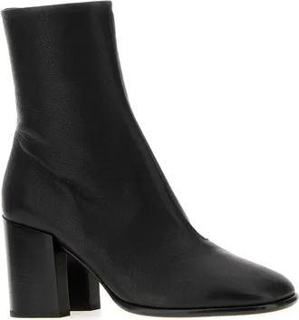 Dries Van Noten Womens Black Leather Ankle Boots Stivali