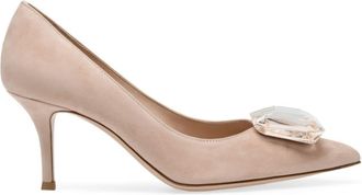 Gianvito Rossi Jaipur 70mm suede pumps - women - Suede - 39.5 - Neutrals