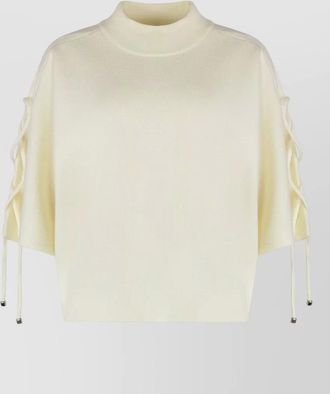 Max Mara virgin wool short sleeve turtleneck sweater