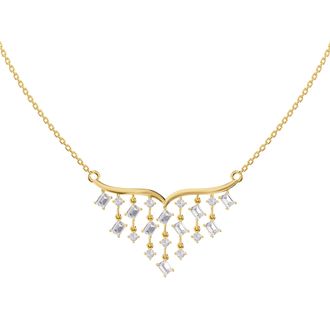 Diamond2Deal 14k Yellow Gold 3 Ct Radiant Cut Lab Grown Diamond Pendant Necklace 18 Chain VVS-VS, E-F