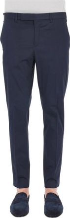 Pantaloni Torino Pantalone in cotone luxury sateen Dieci fit - Heren - Chinos - Blauw - M - Katoen - Broeken