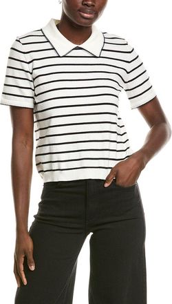 CeCe by Cynthia Steffe Cece Stripe Contrast Trim Collar Top