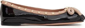 Valentino Garavani Rockstud patent-leather ballerina shoes - women - Calf Leather/Lamb Skin/Goat Skin/Lamb Skin - 41.5 - Black