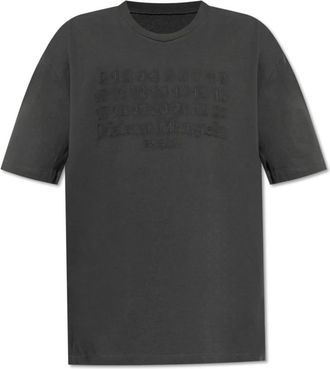 Maison Margiela Tops, Heren, Grijs, M, Katoen, T-shirt met logo