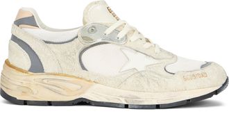 Golden Goose Mens Sneakers Running Dad Suede And Mesh Cream Calfskin Trainers
