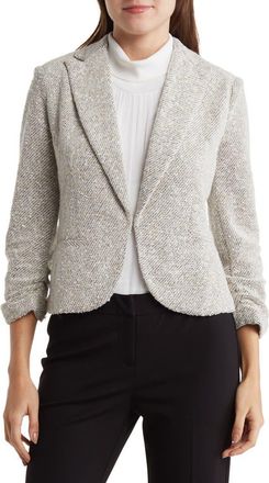 Amanda + Chelsea Boucl&eacute; Tweed Scrunch Sleeve Blazer in Taupe at Nordstrom Rack, Size X-Small