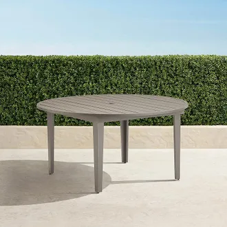 Frontgate Windsor Aluminum Round Dining Table - Matte Dove - Frontgate