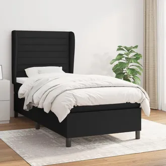 vidaXL Vidaxl - Cama Box Spring Con Colch&oacute;n Tela Negro 100x200 Cm