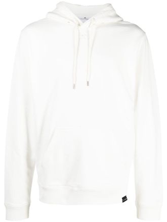 Courr&egrave;ges logo drawstring hoodie - men - Cotton - S - White
