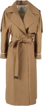 Max Mara Trench Coats, female, Brown, Size: M Utrench Impermeabile
