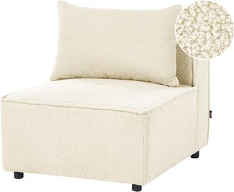 Beliani Sill&oacute;n Modular De Boucl&eacute; M&oacute;dulo De 1 Asiento Sala De Estar Moderno Blanco Crema Axebo