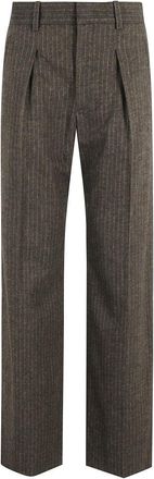 Isabel Marant Lisettagz High-Waisted Brown Pinstripe Pants