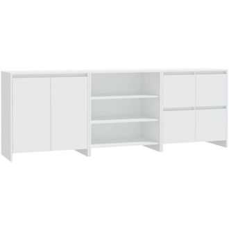 vidaXL 3 Piece Sideboard White Engineered Wood vidaXL