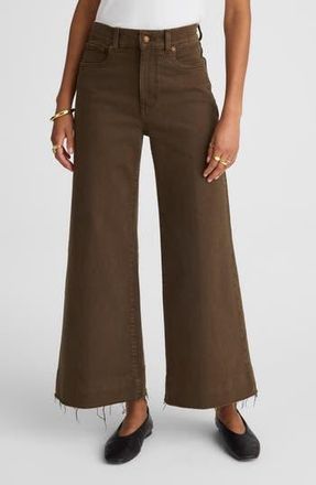 Madewell The Flare Wide Leg Crop Jeans in Dark Mocha at Nordstrom Rack, Size 25