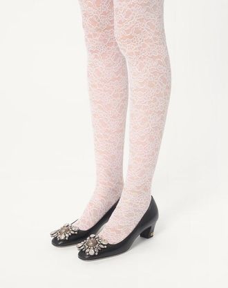 Valentino Garavani D&eacute;collet&eacute; Preshoes In Capretto Con Cristalli 45Mm Donna NERO/SILVER 36.5