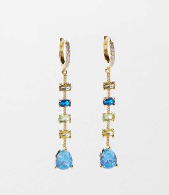Native Gem Womens Multi Gemstone Drop Earrings In Azure