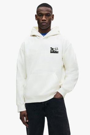 H&M Loose-fit printed hoodie in White/the Godfather at Nordstrom, Size Xx-Large