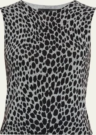 Nili Lotan Nessa Cheetah Cashmere Sweater Tank