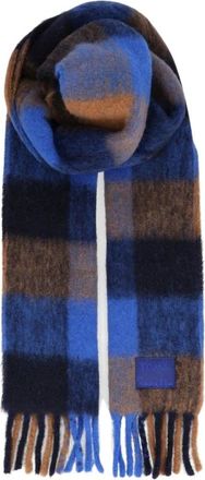 Paul Smith Fringed Plaid Scarf - Heren - Accessoires - Blauw - Maat: 2XS Polyamide