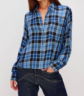 Rails Malin Button Down Shirt In Midnight Blue/white