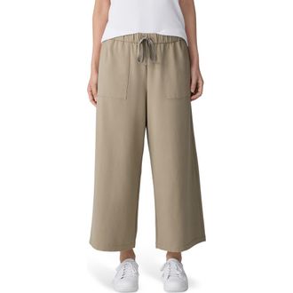 Eileen Fisher Stretch Organic Cotton Crop Wide Leg Pants in Twig at Nordstrom Rack, Size Xx-Small