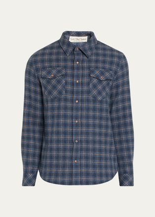 God's True Cashmere Mens Checked Cashmere Shirt