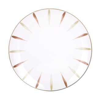 KASANOVA Piatto piano in Porcellana pennellato verde marrone 26,7 cm Petali