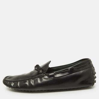 Tod's Tods Black Leather Bow Slip-On Loafers
