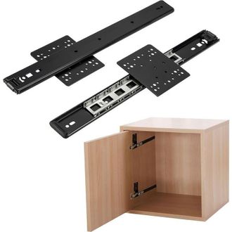 OEM Rieles Deslizantes Ocultos Para Puertas De Armario, 2 Piezas De 30-70 Cm, Gu&iacute;a De Rodamiento De Bolas, Montaje Lateral, Correderas Para Puertas Corred