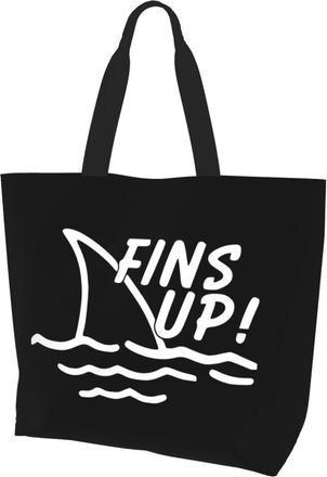 AOOEDM Fins Up Ladies Canvas Tote Reusable Shopping Bag