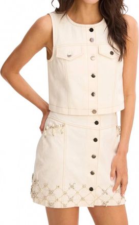 Allison New York Rhinstone Harper Skirt In Off-White