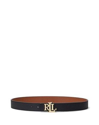 Ralph Lauren LOGO REVERSIBLE PEBBLED LEATHER BELT