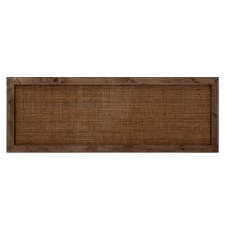 Deco Wood Cabecero de madera maciza y rafia en tono nogal de 200x60cm