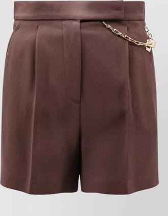 Elisabetta Franchi shorts pleated design chain detail belt loops