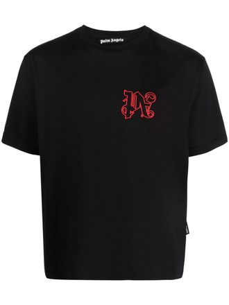 Palm Angels T-shirt con ricamo - Nero