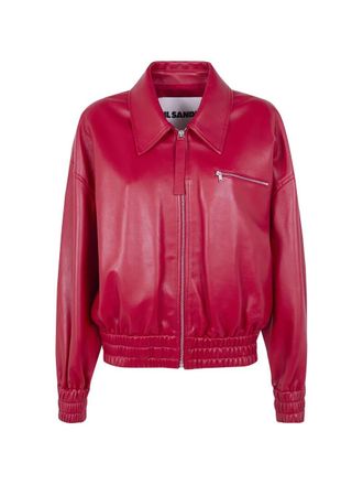 Jil Sander Classic Bomber Leather Jacket