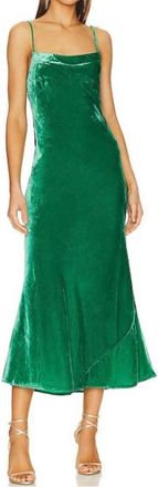 Rhode Resort Jemima Velvet Slip Style Maxi Dress In Emerald Green