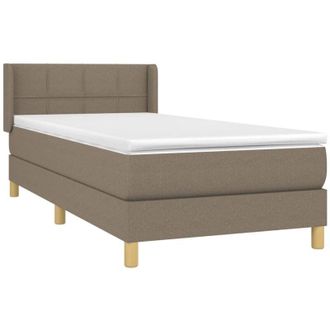 vidaXL Cama Box Spring Con Colch&oacute;n Tela Gris Taupe 90x190 Cm Vidaxl