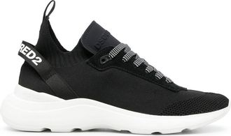 Dsquared2 logo-tape low-top sneakers - men - Fabric/Fabric/Calf Leather/Rubber/Calf Leather - 42 - Black
